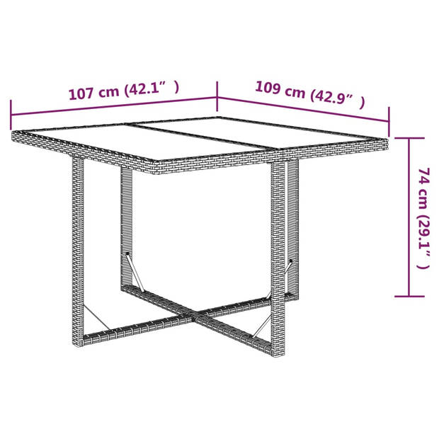 vidaXL 5-delige Tuinset met kussens poly rattan zwart