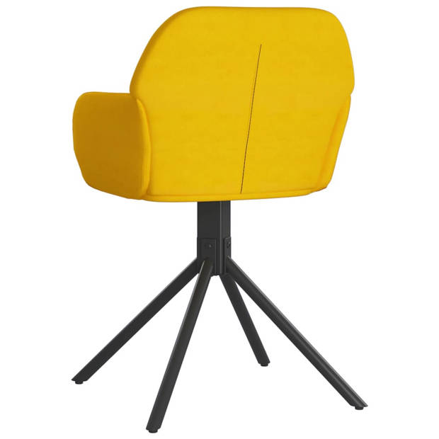 The Living Store Draaibare Eetkamerstoelen - Geel - Fluweel - 54 x 58.5 x 79.5 cm