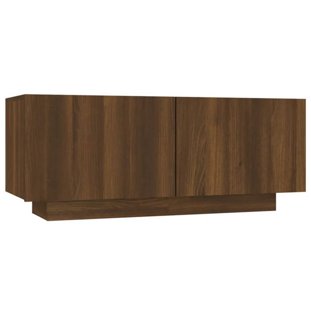 vidaXL Tv-meubel 100x35x40 cm bewerkt hout bruin eikenkleur