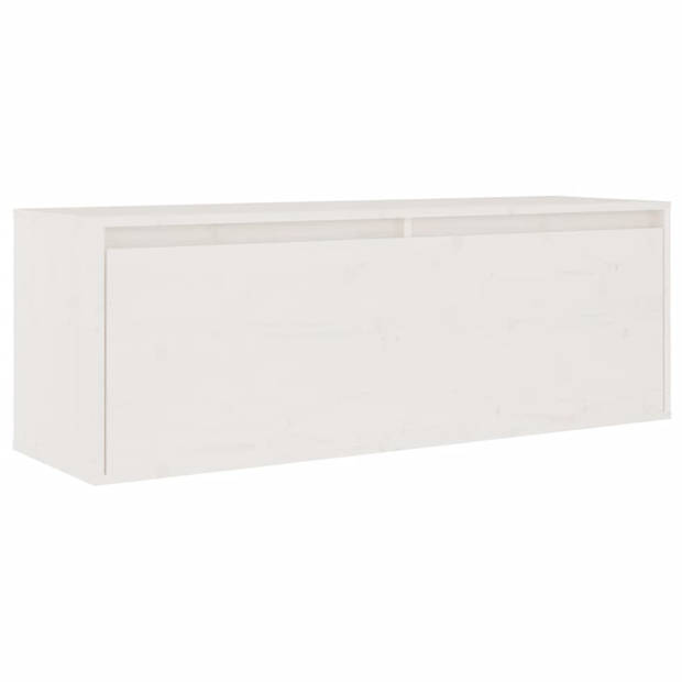 The Living Store Televisiemeubel Classic - 100 x 30 x 35 cm - Wit - Massief grenenhout