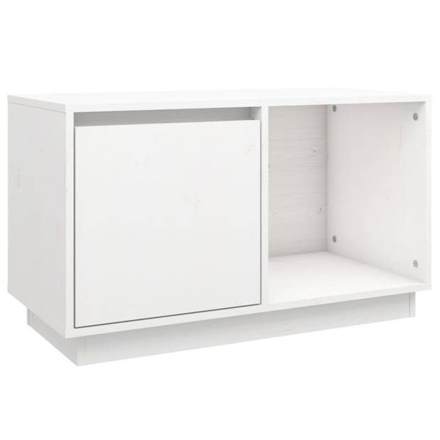 vidaXL Tv-meubel 74x35x44 cm massief grenenhout wit