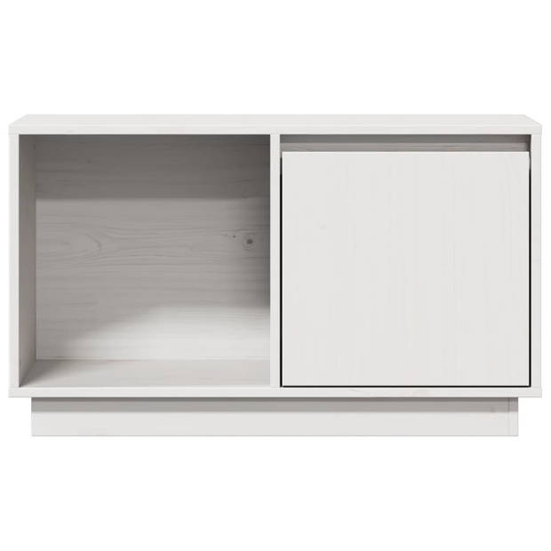 vidaXL Tv-meubel 74x35x44 cm massief grenenhout wit