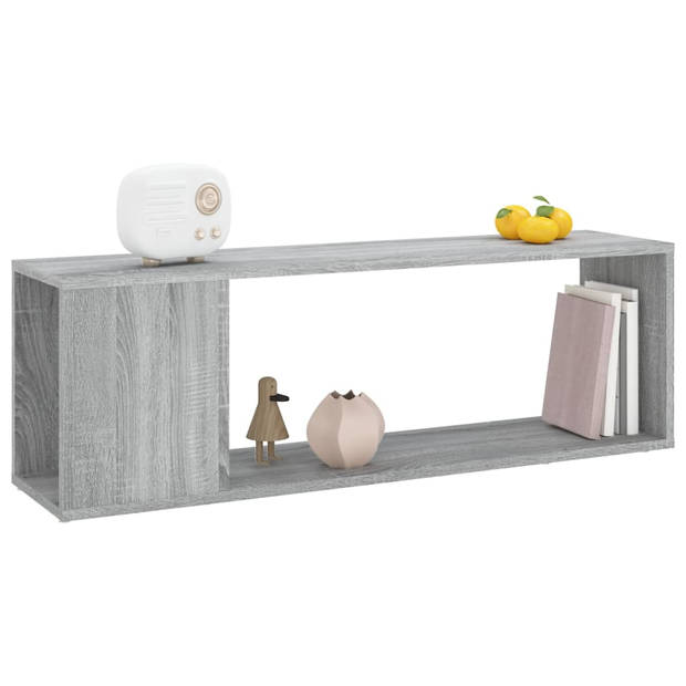 vidaXL Tv-meubel 100x24x32 cm bewerkt hout grijs sonoma eikenkleurig