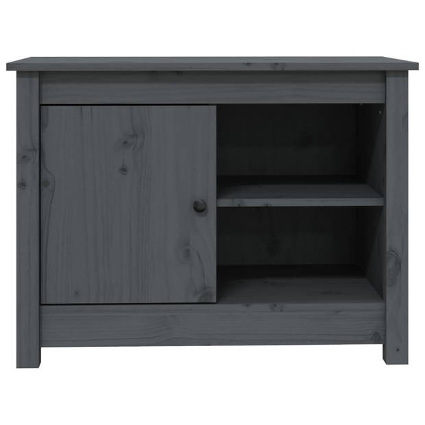 vidaXL Tv-meubel 70x36,5x52 cm massief grenenhout grijs