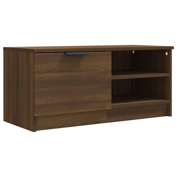 vidaXL Tv-meubel 80x35x36,5 cm bewerkt hout bruin eikenkleur