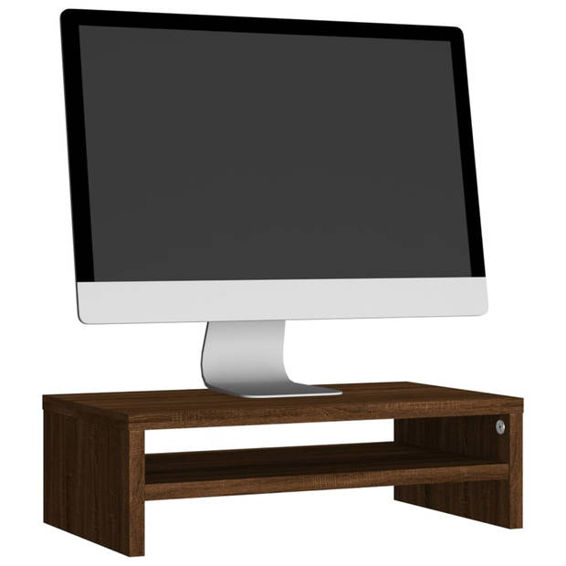 vidaXL Monitorstandaard 42x24x13 cm bewerkt hout bruin eikenkleur