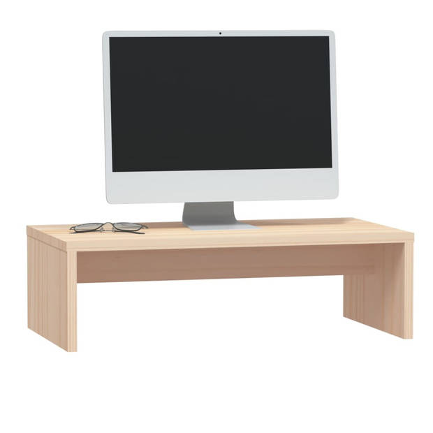 vidaXL Monitorstandaard 50x27x15 cm massief grenenhout