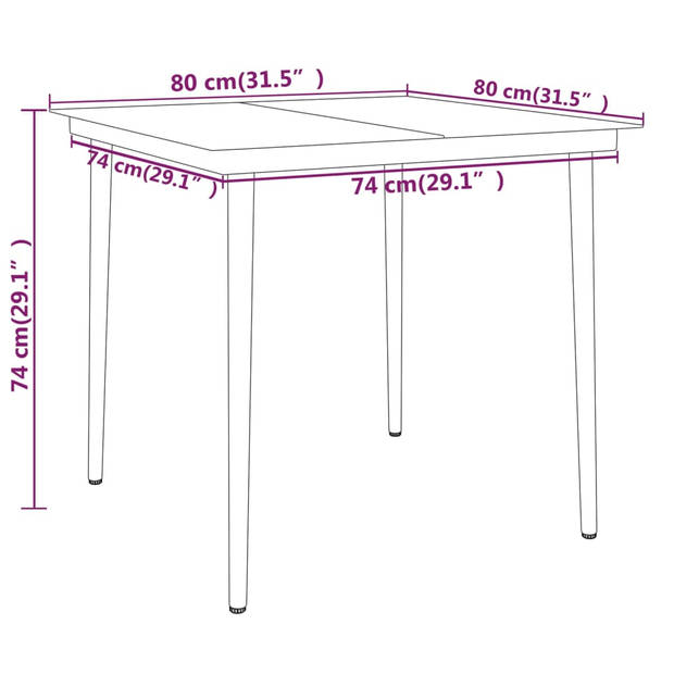 vidaXL 3-delige Tuinset zwart