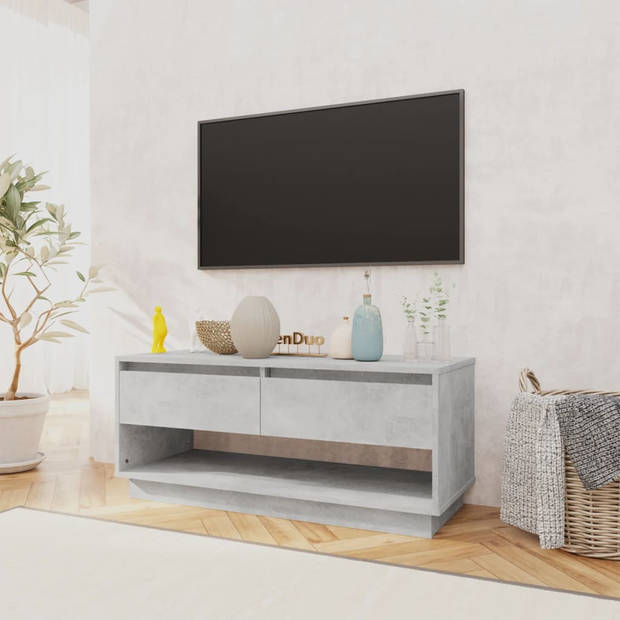 vidaXL Tv-meubel 102x41x44 cm bewerkt hout betongrijs