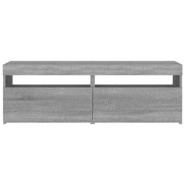 The Living Store TV-meubels - LED-verlichting - Grijs Sonoma Eiken - 60 x 35 x 40 cm - Bewerkt hout