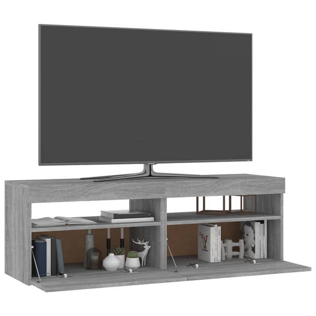 vidaXL Tv-meubels 2 st met LED-verlichting 60x35x40 cm grijs sonoma