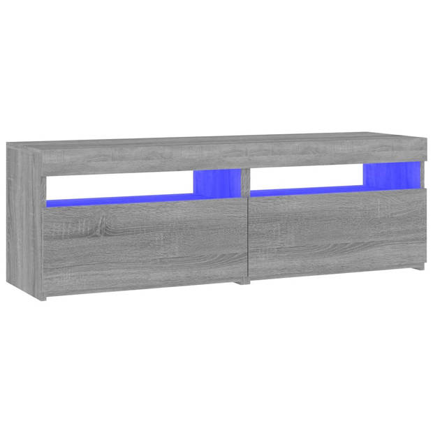 The Living Store TV-meubels - LED-verlichting - Grijs Sonoma Eiken - 60 x 35 x 40 cm - Bewerkt hout