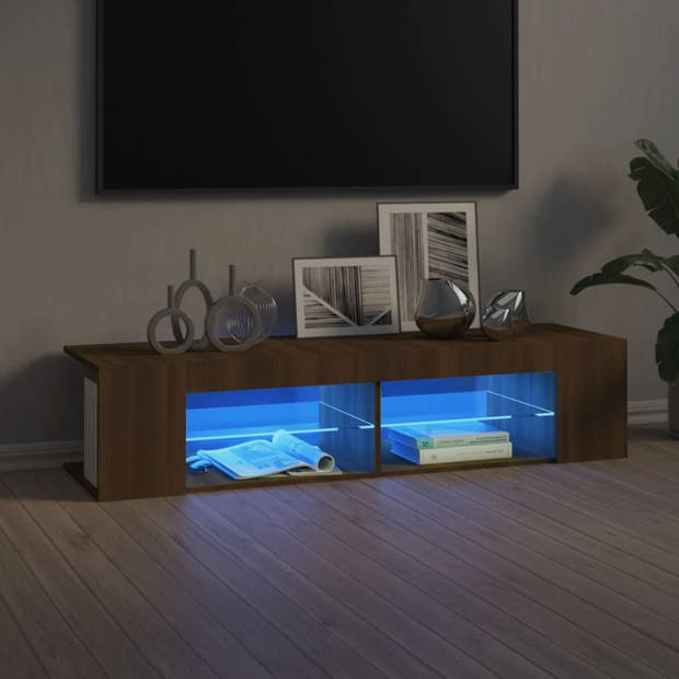 vidaXL Tv-meubel met LED-verlichting 135x39x30 cm bruin eikenkleur