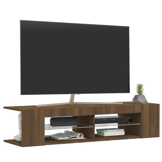 vidaXL Tv-meubel met LED-verlichting 135x39x30 cm bruin eikenkleur