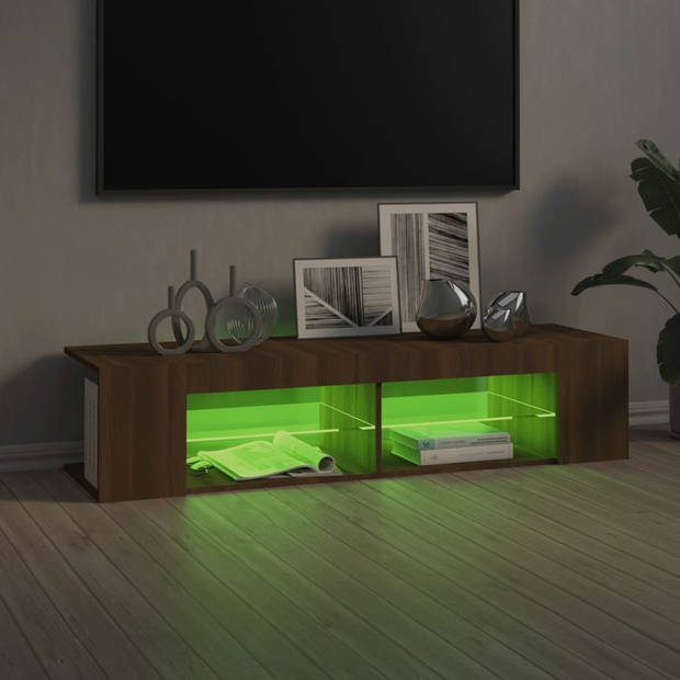 vidaXL Tv-meubel met LED-verlichting 135x39x30 cm bruin eikenkleur