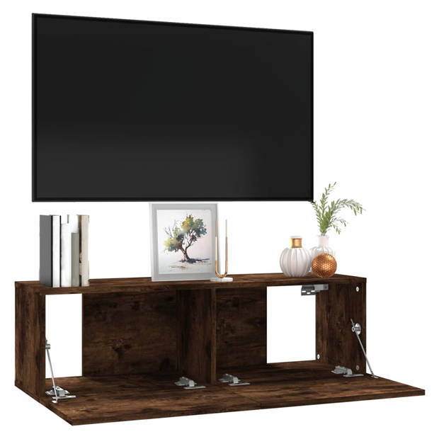 vidaXL Tv-wandmeubel 100x30x30 cm bewerkt hout gerookt eikenkleurig