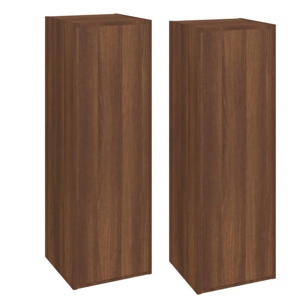 vidaXL Tv-meubelen 2 st 30,5x30x90 cm bewerkt hout bruin eikenkleur