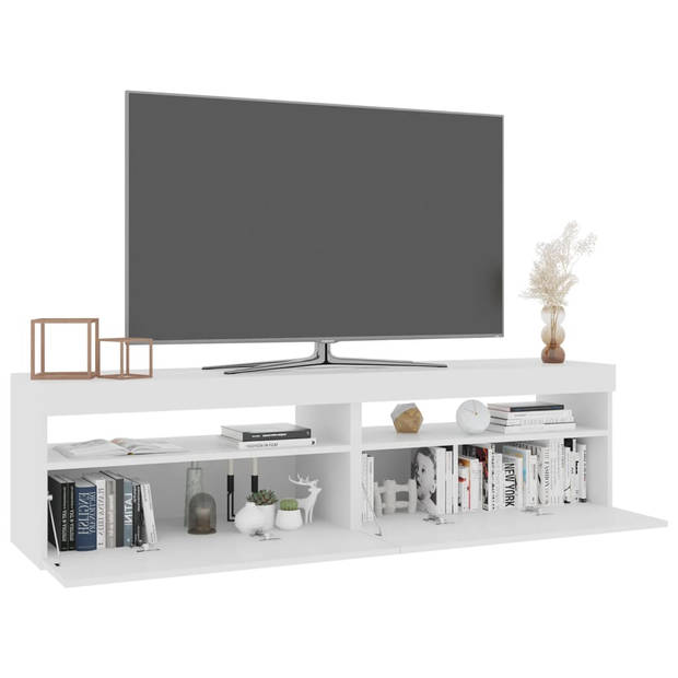 vidaXL Tv-meubelen 2 st met LED-verlichting 75x35x40 cm hoogglans wit