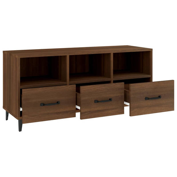 vidaXL Tv-meubel 102x35x50 cm bewerkt hout bruin eikenkleur