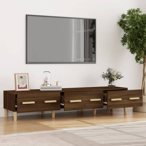 vidaXL Tv-meubel 150x34,5x30 cm bewerkt hout bruin eikenkleur