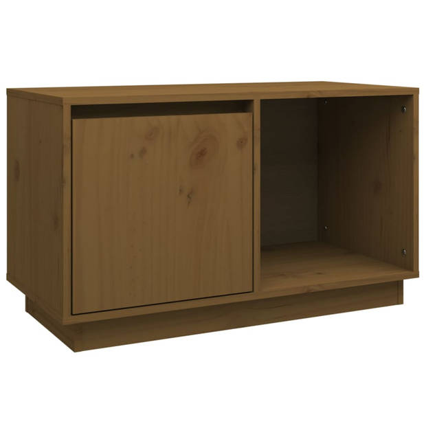 vidaXL Tv-meubel 74x35x44 cm massief grenenhout honingbruin