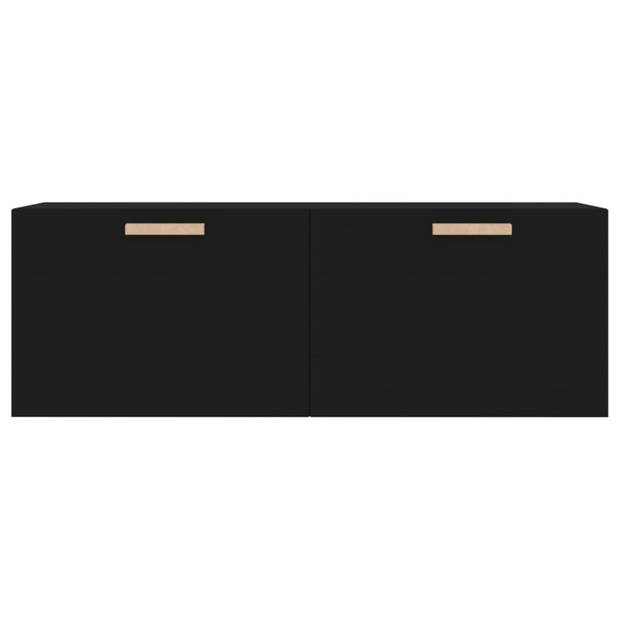 The Living Store Wandkast - Zwart - 100 x 36.5 x 35 cm - Bewerkt hout