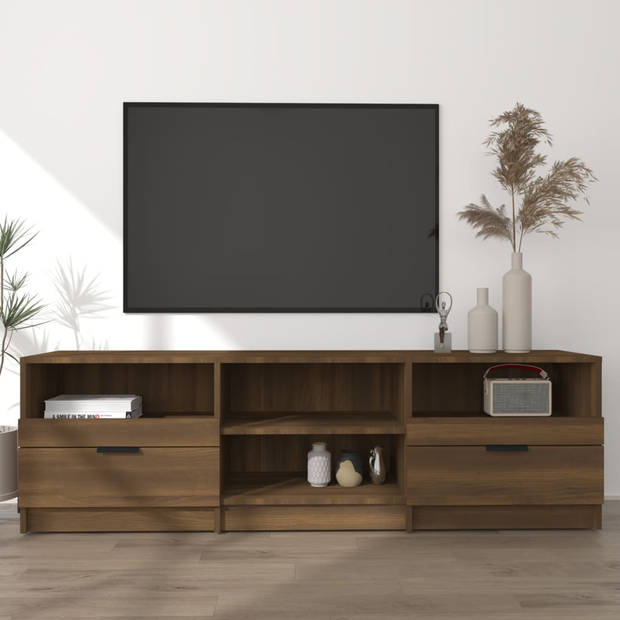 The Living Store Tv-meubel - Bruineiken - 150 x 33.5 x 45 cm - Praktisch materiaal en voldoende opbergruimte