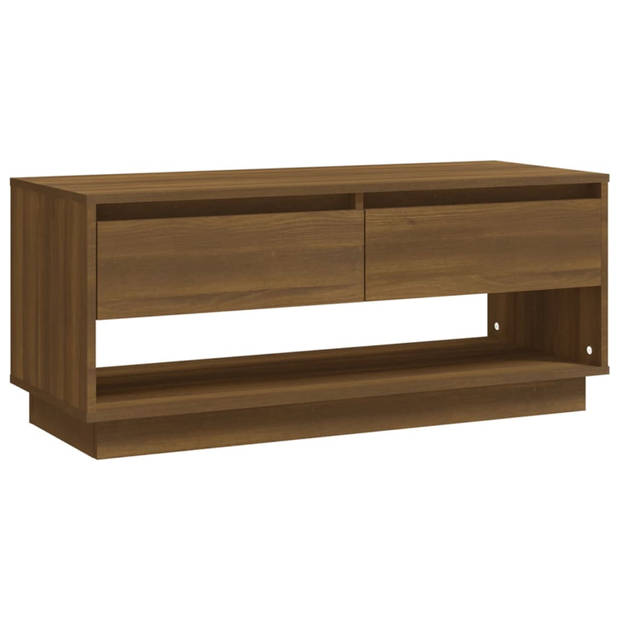 vidaXL Tv-meubel 102x41x44 cm bewerkt hout bruin eikenkleur