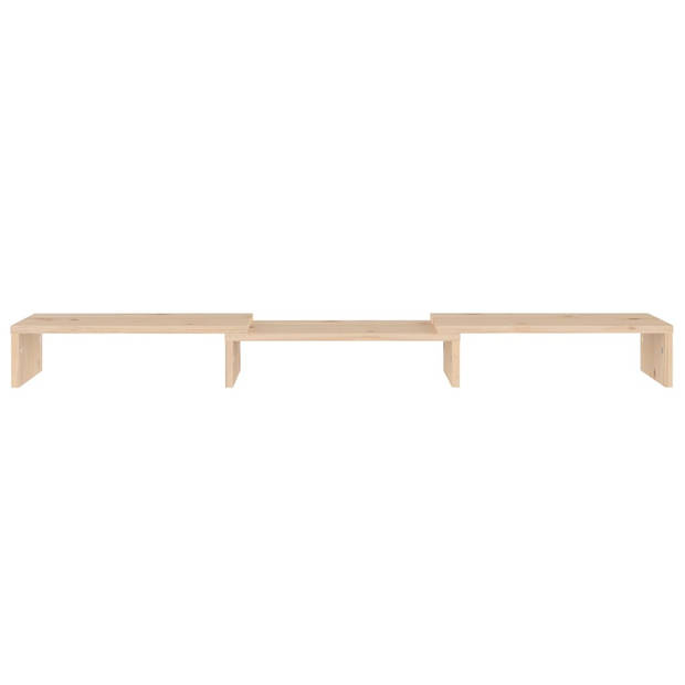 The Living Store Monitorstandaard 80x24x10-5 cm massief grenenhout - Kast