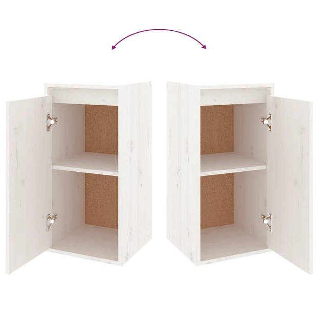 The Living Store Televisiekasten - Klassiek design - Massief grenenhout - 80x30x35cm - 30x30x60cm - Wit