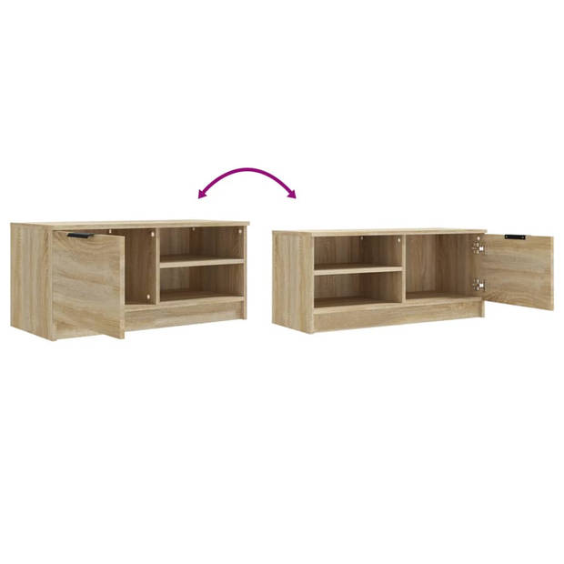 vidaXL Tv-meubel 80x35x36,5 cm bewerkt hout sonoma eikenkleurig