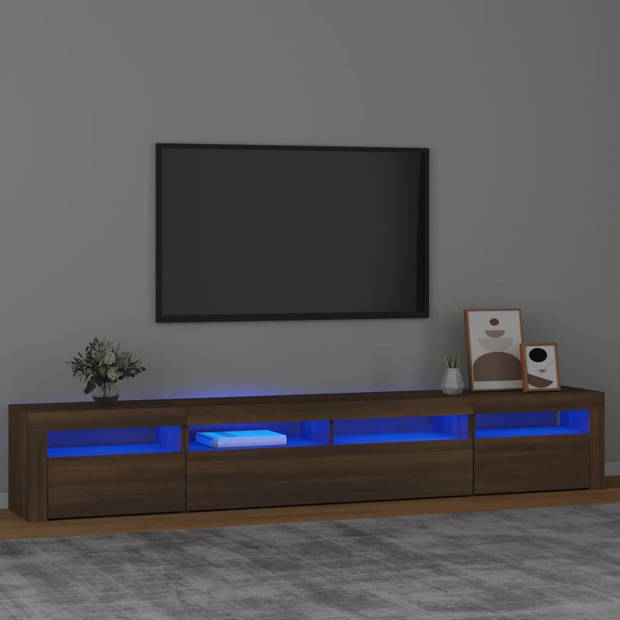 vidaXL Tv-meubel met LED-verlichting 240x35x40 cm bruineikenkleurig