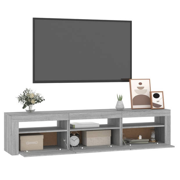 vidaXL Tv-meubel met LED-verlichting 180x35x40 cm grijs sonoma eiken