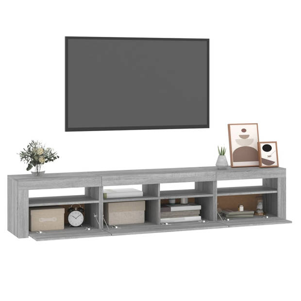 vidaXL Tv-meubel met LED-verlichting 210x35x40 cm grijs sonoma eiken