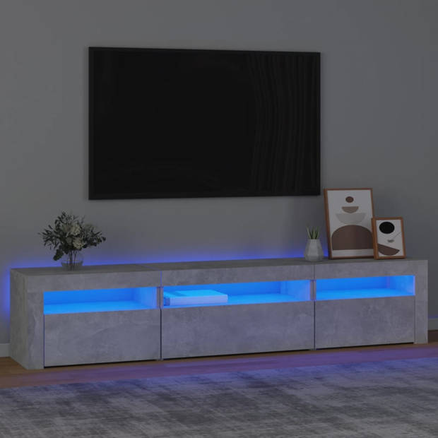 vidaXL Tv-meubel met LED-verlichting 195x35x40 cm betongrijs