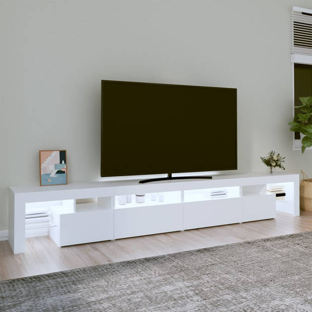 vidaXL Tv-meubel met LED-verlichting 260x36,5x40 cm wit