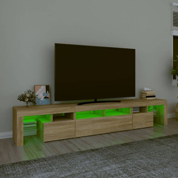 vidaXL Tv-meubel met LED-verlichting 230x36,5x40cm sonoma eikenkleurig
