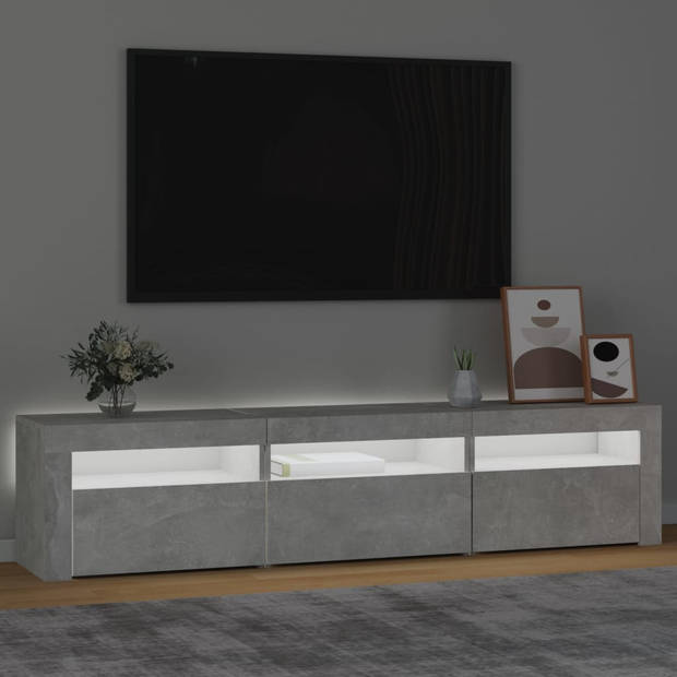 vidaXL Tv-meubel met LED-verlichting 180x35x40 cm betongrijs