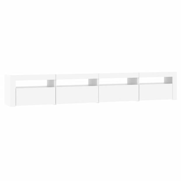 The Living Store TV-meubel - naam - TV-meubels - 240 x 35 x 40 cm - LED-verlichting - Wit