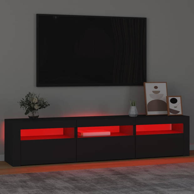 vidaXL Tv-meubel met LED-verlichting 180x35x40 cm zwart