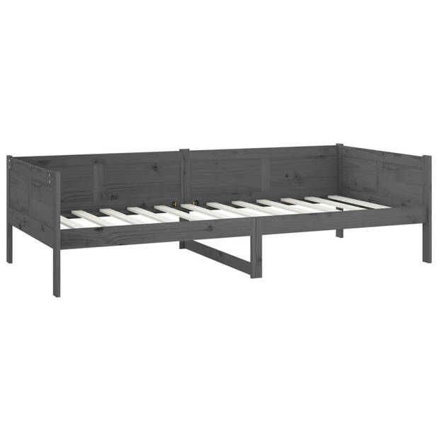 vidaXL Slaapbank massief grenenhout grijs 90x190 cm