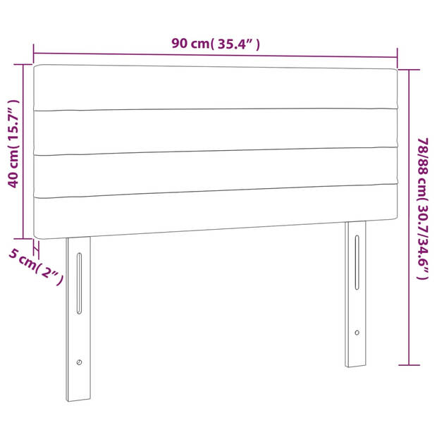 vidaXL Hoofdbord 90x5x78/88 cm fluweel donkerblauw