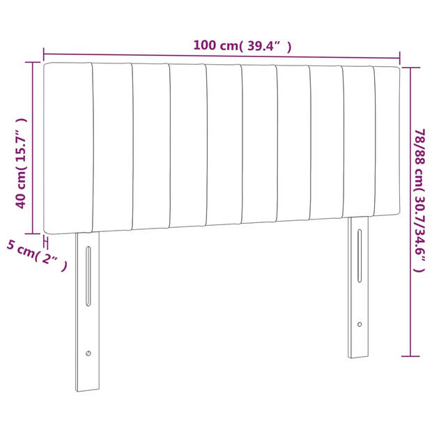 vidaXL Hoofdbord 100x5x78/88 cm fluweel donkergroen