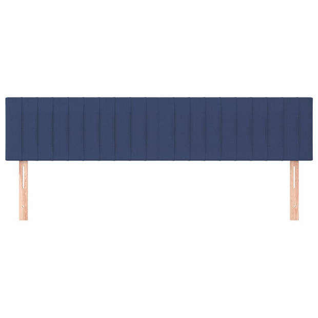 vidaXL Hoofdborden 2 st 100x5x78/88 cm stof blauw