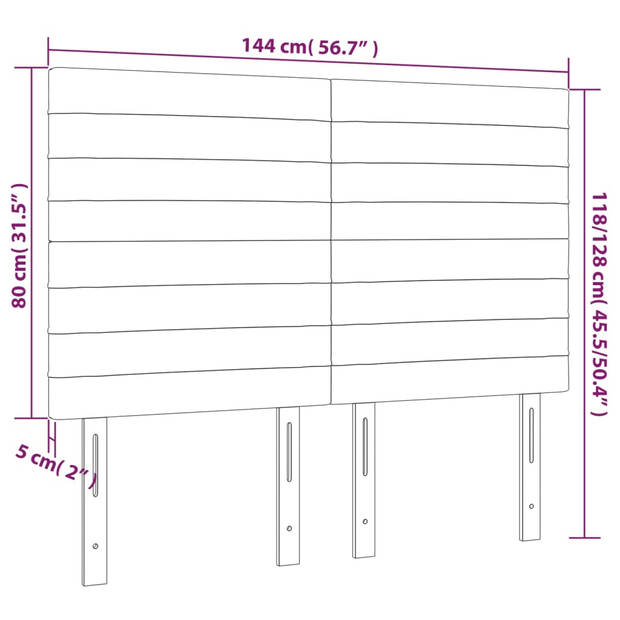 vidaXL Hoofdborden 4 st 72x5x78/88 cm stof taupe