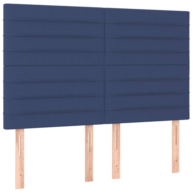 vidaXL Hoofdborden 4 st 72x5x78/88 cm stof blauw