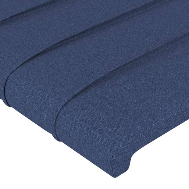 vidaXL Hoofdbord met randen 103x16x118/128 cm stof blauw