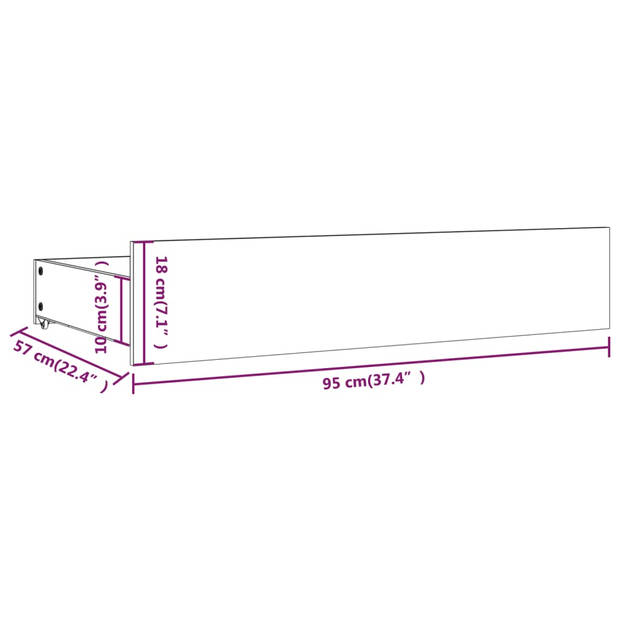 vidaXL Bedlades 4 st massief grenenhout zwart