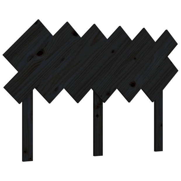 vidaXL Hoofdbord 122,5x3x80,5 cm massief grenenhout zwart