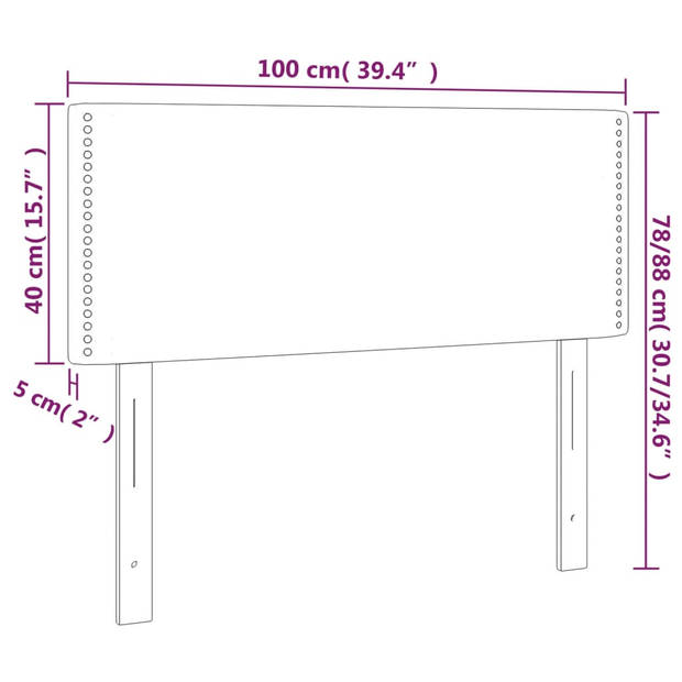 vidaXL Hoofdbord 100x5x78/88 cm fluweel donkergroen